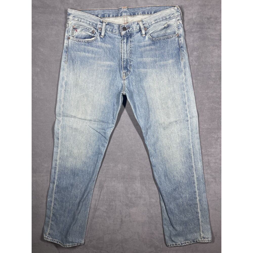 Polo Ralph Lauren Jeans Men 35/30 Blue Denim 100% Cotton Light Wash Straight Leg